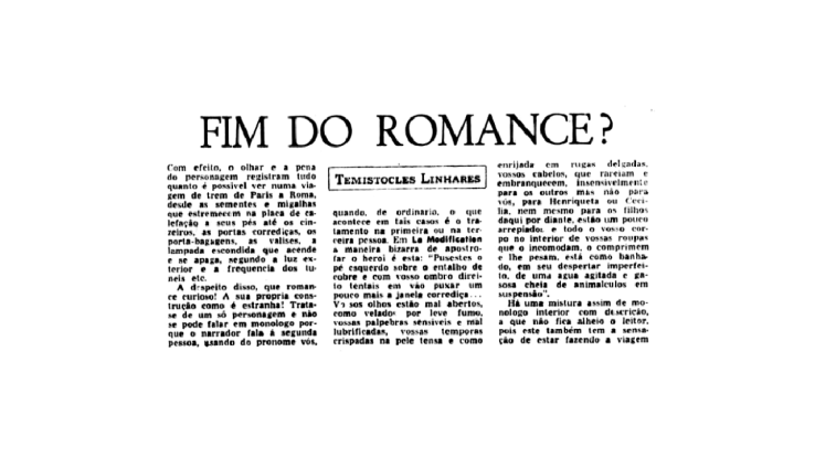 “Fim do romance?” – Temístocles LINHARES